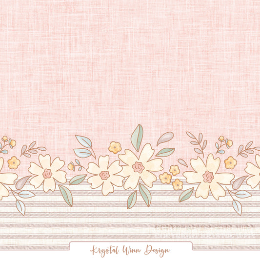Farmyard Border Floral KW1464