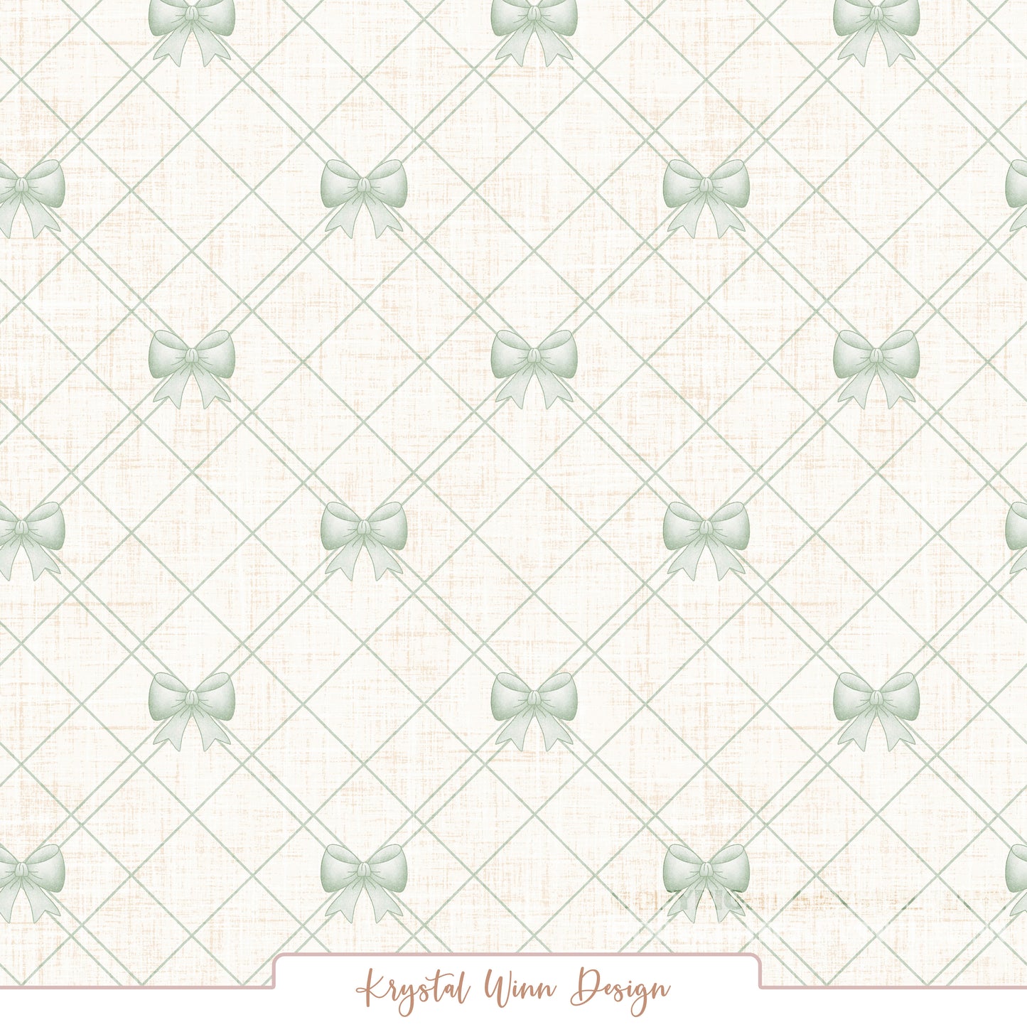 Farmyard Bow Plaid Green KW1466