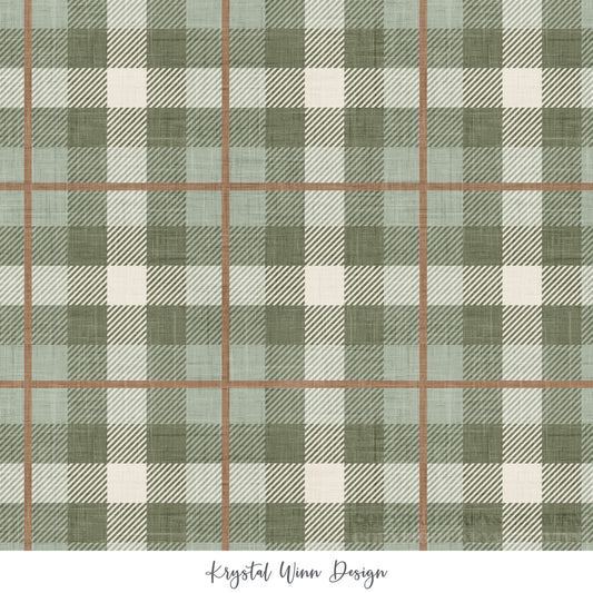 Faux Flannel Sage Plaid KW913