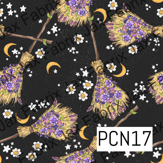 Floral Brooms Charcoal PCN17