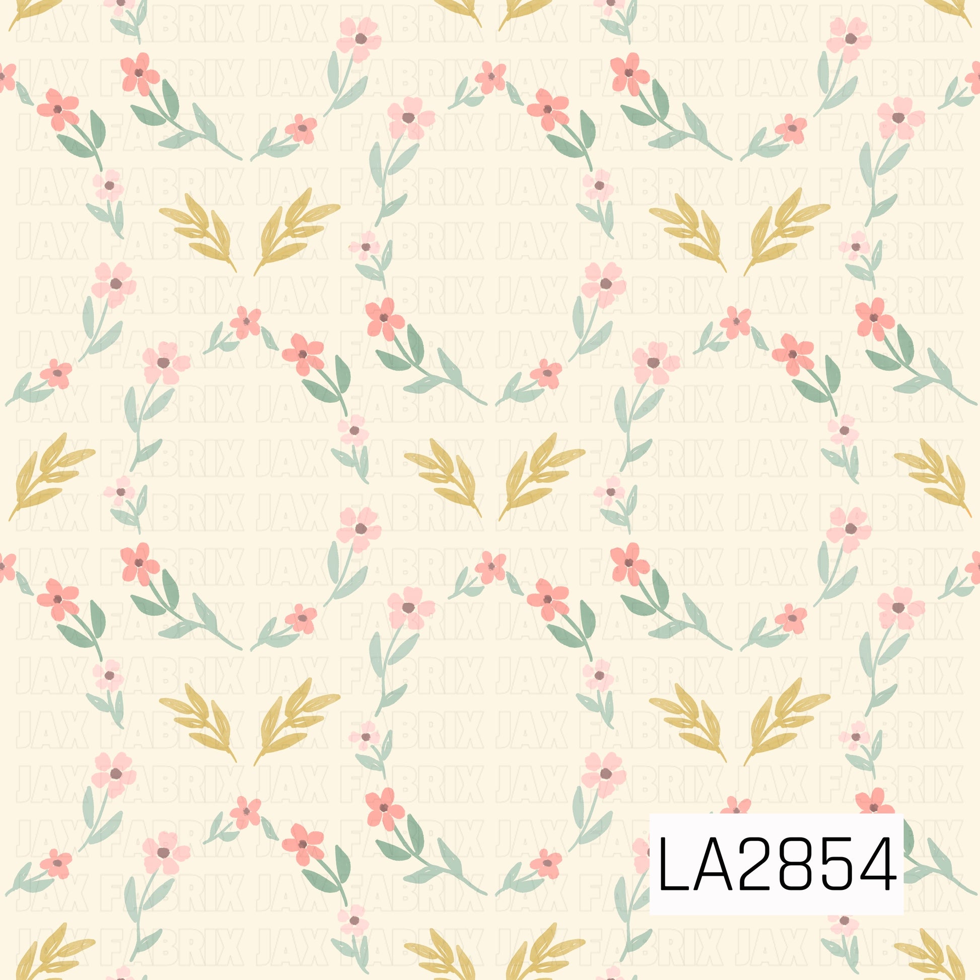 Floral pattern with pink flowers shaped as a frame and yellow leaves on a light yellow background