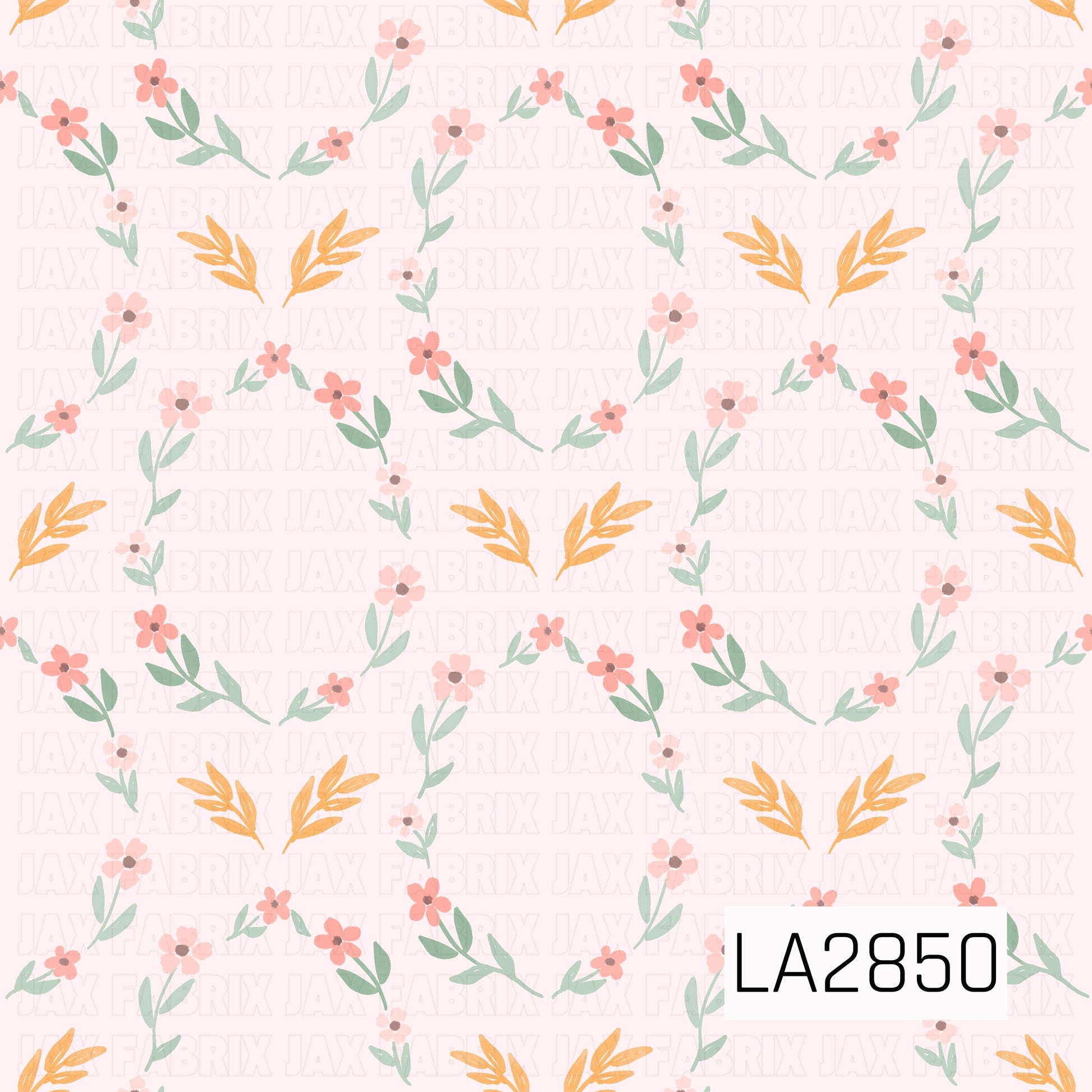 Floral pattern with pink flowers shaped as a frame and yellow leaves on a light pink background