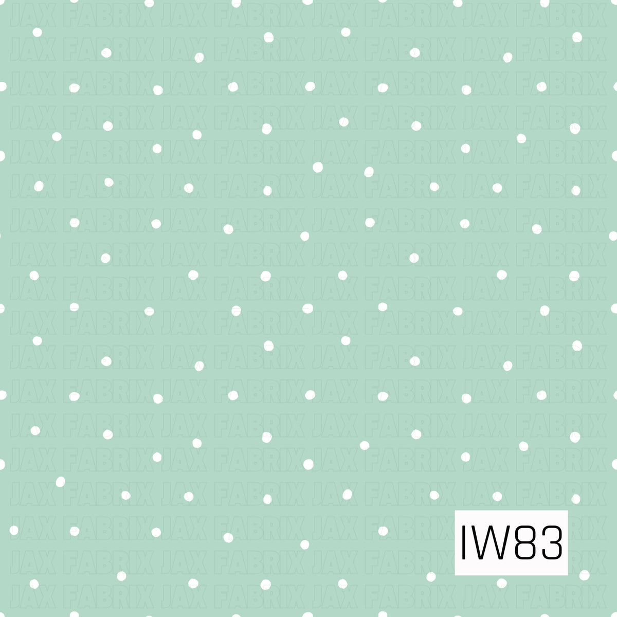 A soft and charming polka dot pattern featuring small, slightly irregular white dots scattered across a soothing pastel mint green background. The dots have a subtle hand-painted texture and are arranged in gently staggered rows, creating a delicate, playful look. This simple, timeless design has a fresh, airy feel, perfect for coordinating with spring florals and whimsical prints.