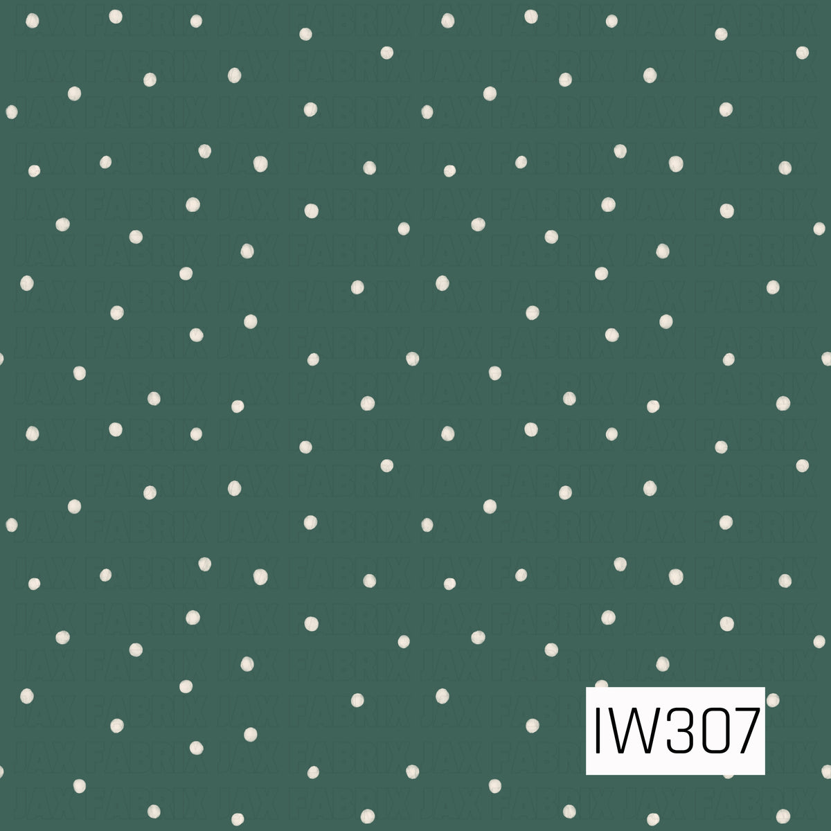 A simple, charming polka dot pattern featuring softly textured ivory dots scattered evenly across a deep, muted forest green background. The slightly imperfect, hand-painted dots give this classic print a cozy, rustic feel.