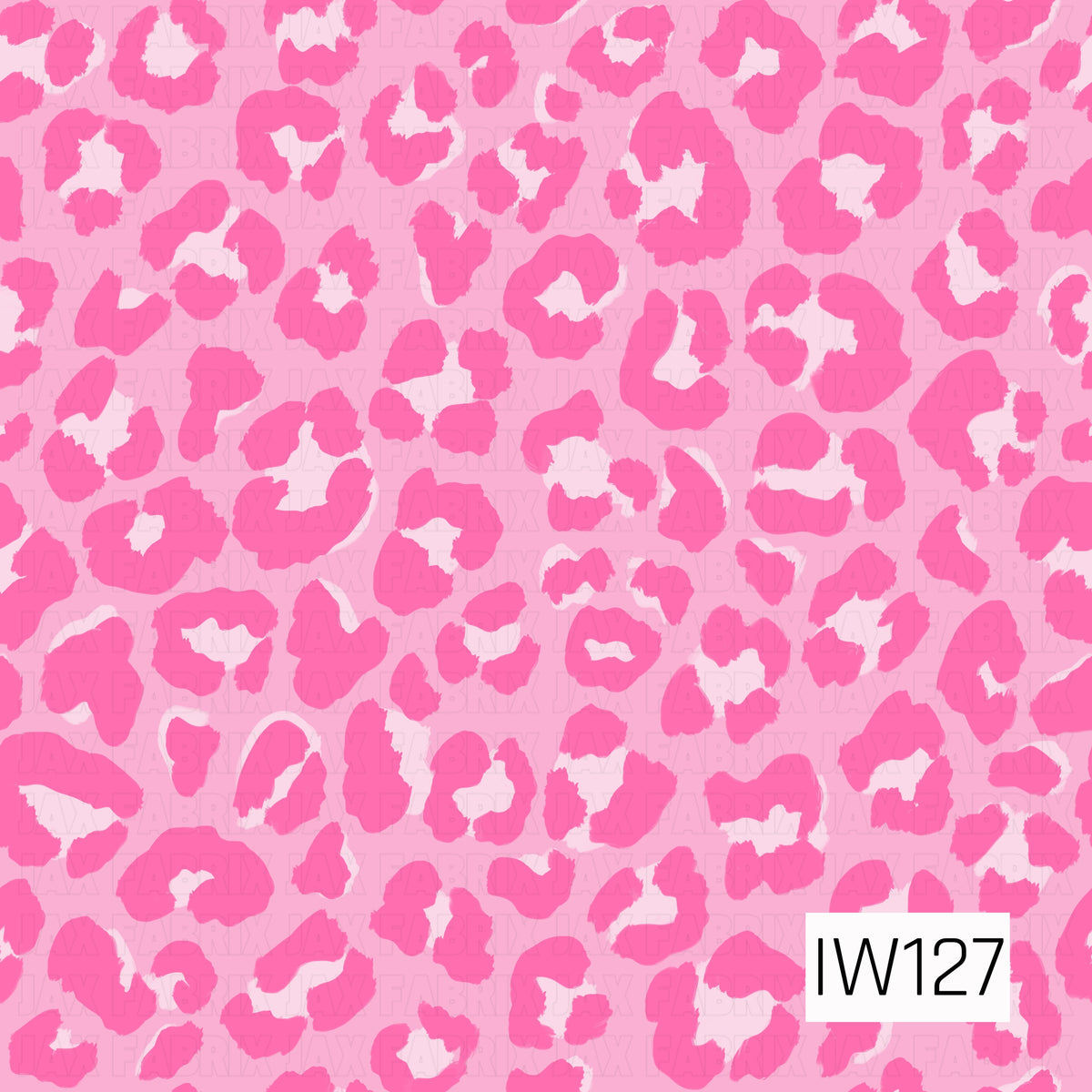 A bold and playful seamless leopard print featuring oversized, irregular hot pink spots scattered across a soft bubblegum pink background. The spots have textured, slightly uneven edges with pale pink centers, giving the design a fun, hand-painted look. The monochromatic pink color palette creates a trendy, girly twist on a classic animal print.