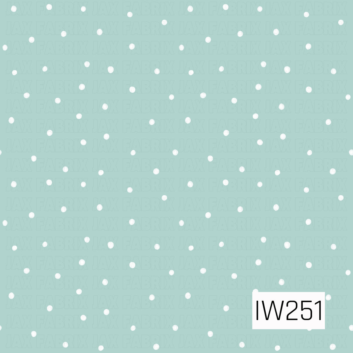 A soft and delicate winter-inspired pattern featuring scattered white polka dots against a muted mint green background. The slightly irregular, hand-drawn dots create a whimsical, snowy effect, giving this simple design a sweet and playful feel.