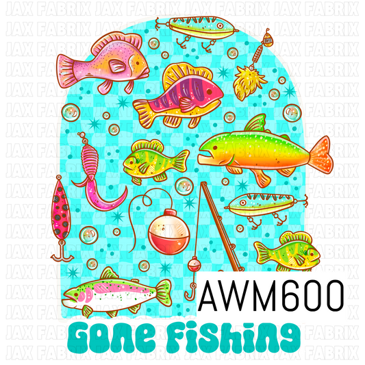 A colorful fishing-themed PNG featuring bright fish, fishing lures, hooks, bobbers and a fishing rod on a vibrant aqua background, finished with playful “Gone Fishing” lettering.
Perfect for shirt designs, fabric panels, bags, blankets, fishing accessories and gifts for outdoor and fishing lovers.