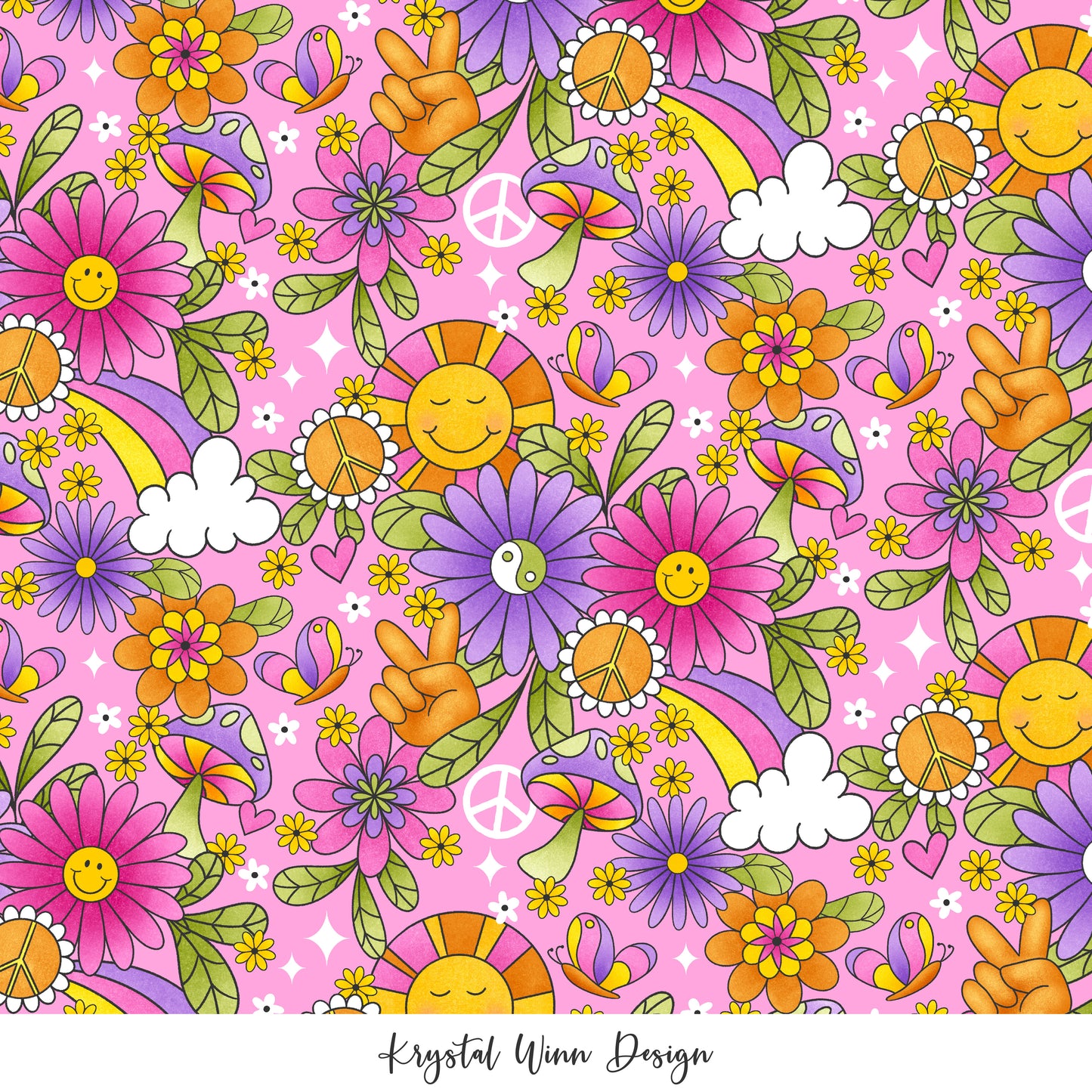 Groovy Sunny Floral Pink KW413