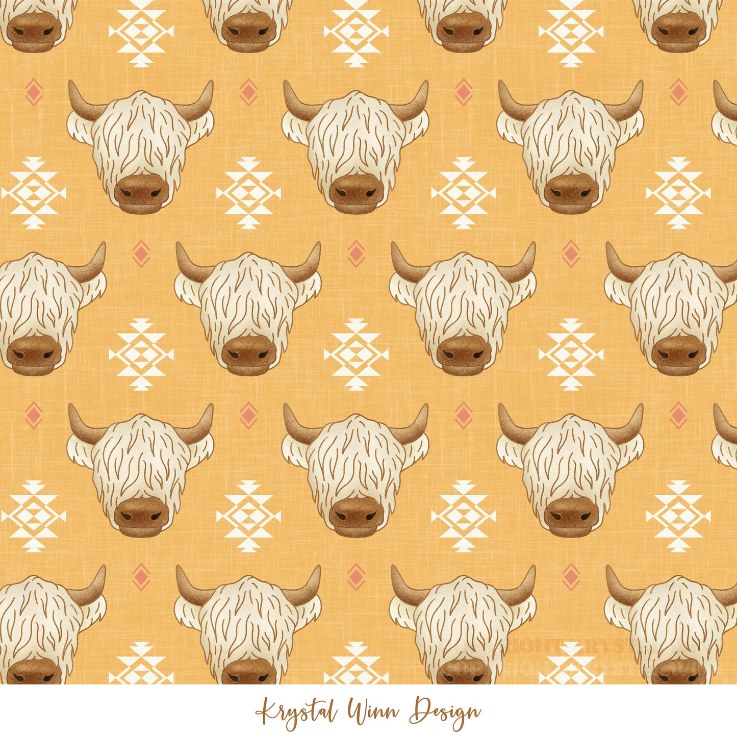 Highland Summer Cows Yellow KW721