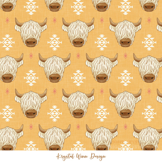 Highland Summer Cows Yellow KW721