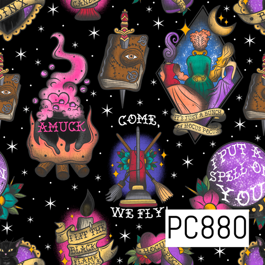 Witchy Sisters Tattoo Black PC880