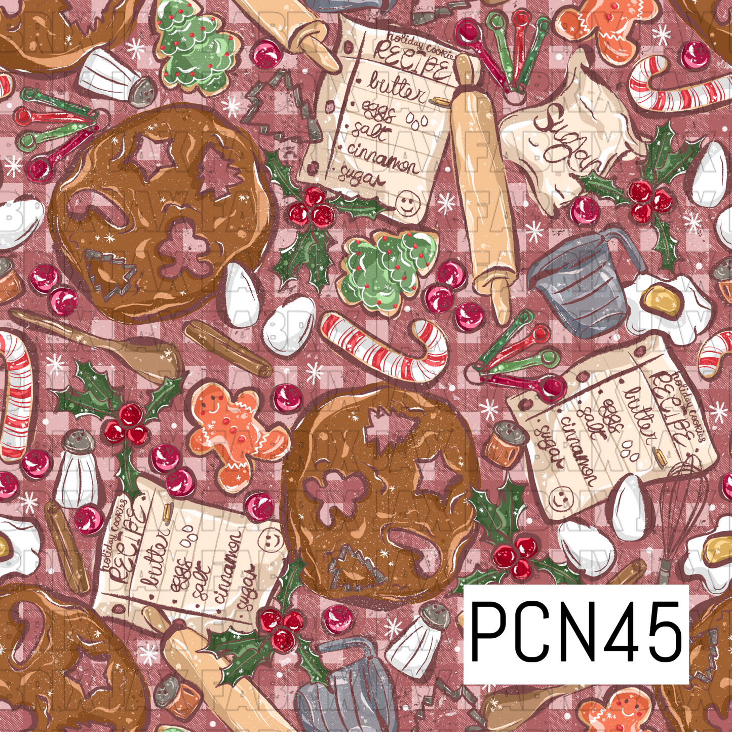 Holiday Cookie Recipe Red Plaid PCN45