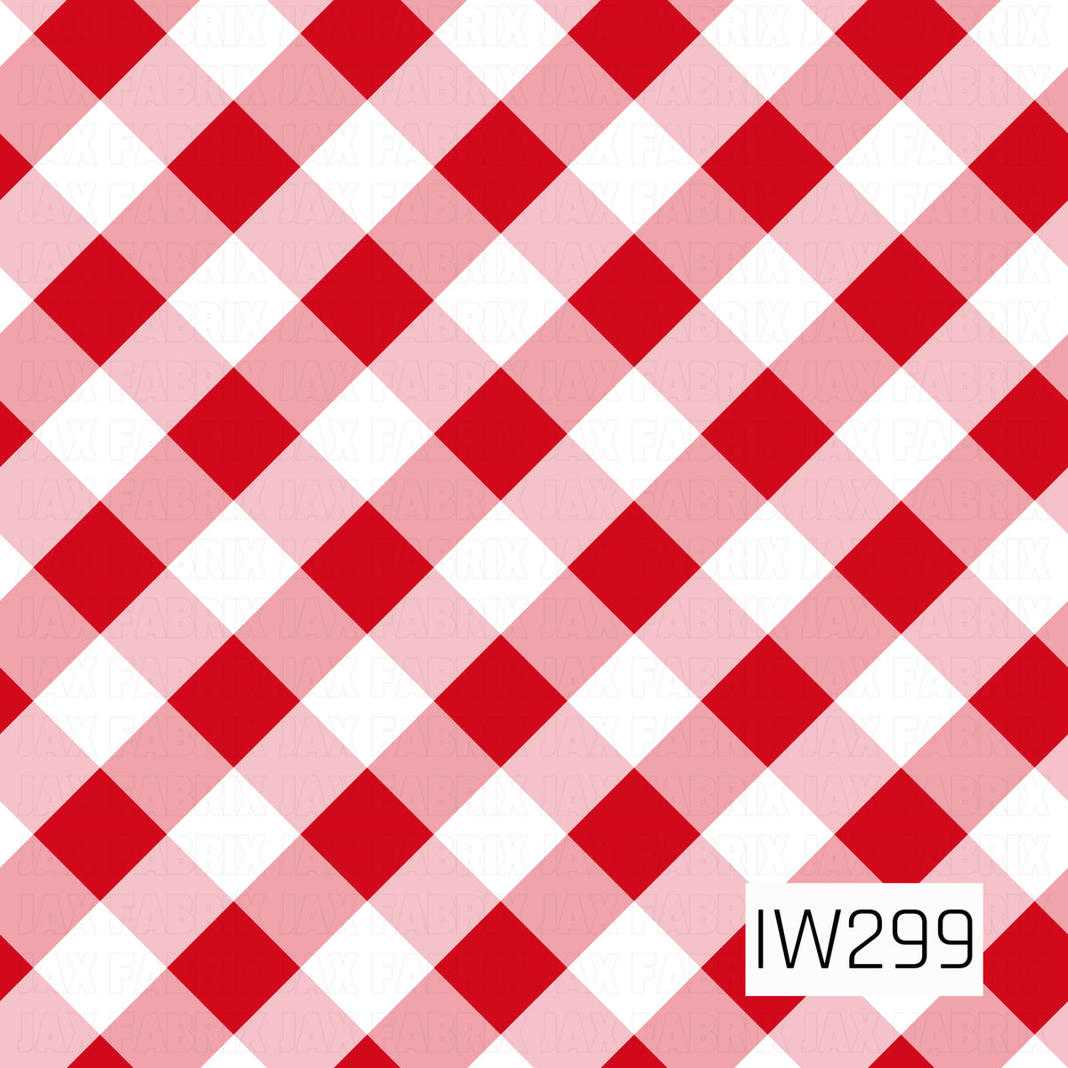 A classic gingham check pattern featuring bold cherry red, soft pink, and crisp white squares arranged in a repeating diagonal diamond layout. The overlapping colors create a timeless, cheerful plaid design with a sweet, festive feel, perfect for coordinating with Christmas prints.