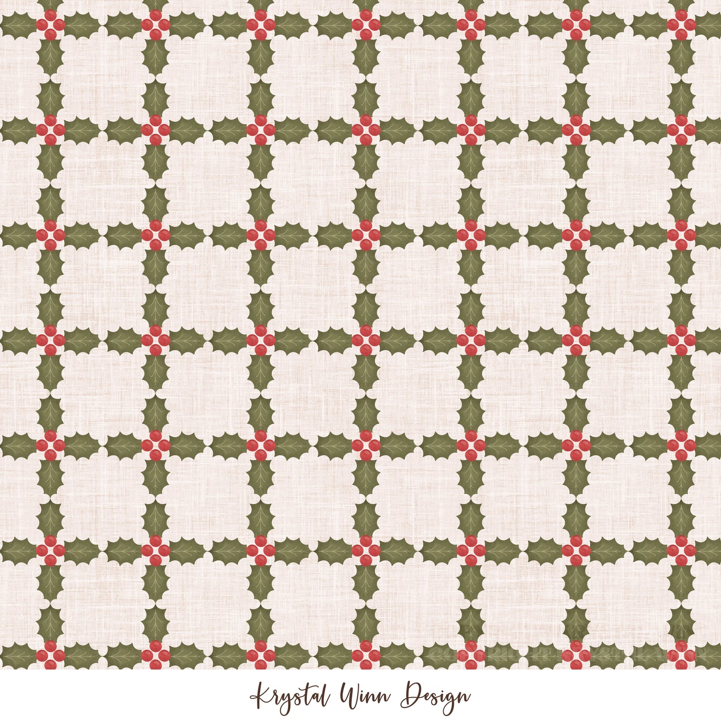 Home for Christmas Mistletoe Plaid KW1046