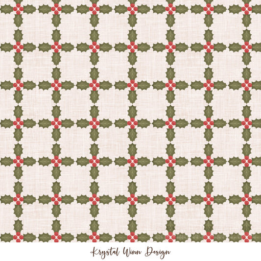 Home for Christmas Mistletoe Plaid KW1046