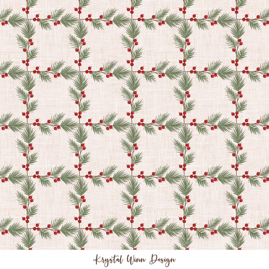 Home for Christmas Pine Plaid KW1041