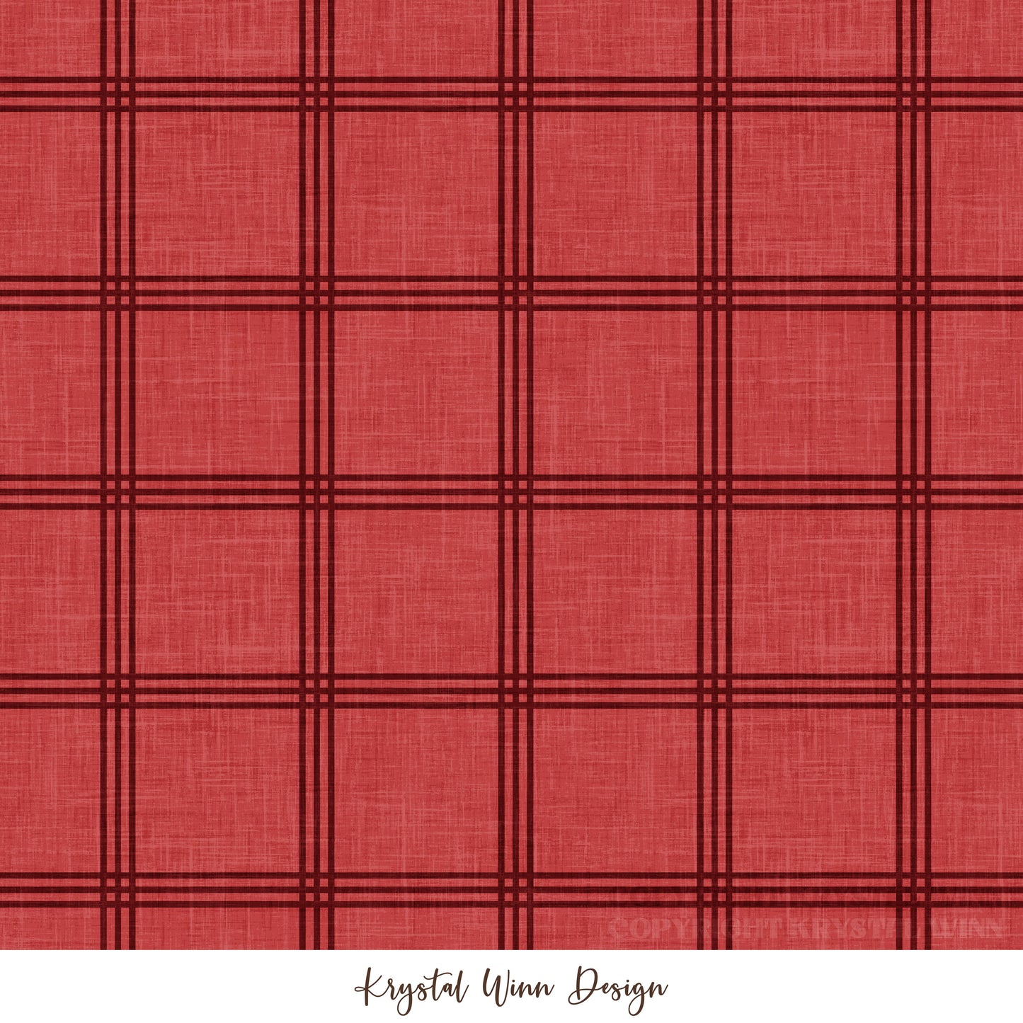 Home for Christmas Simple Plaid Red KW1034