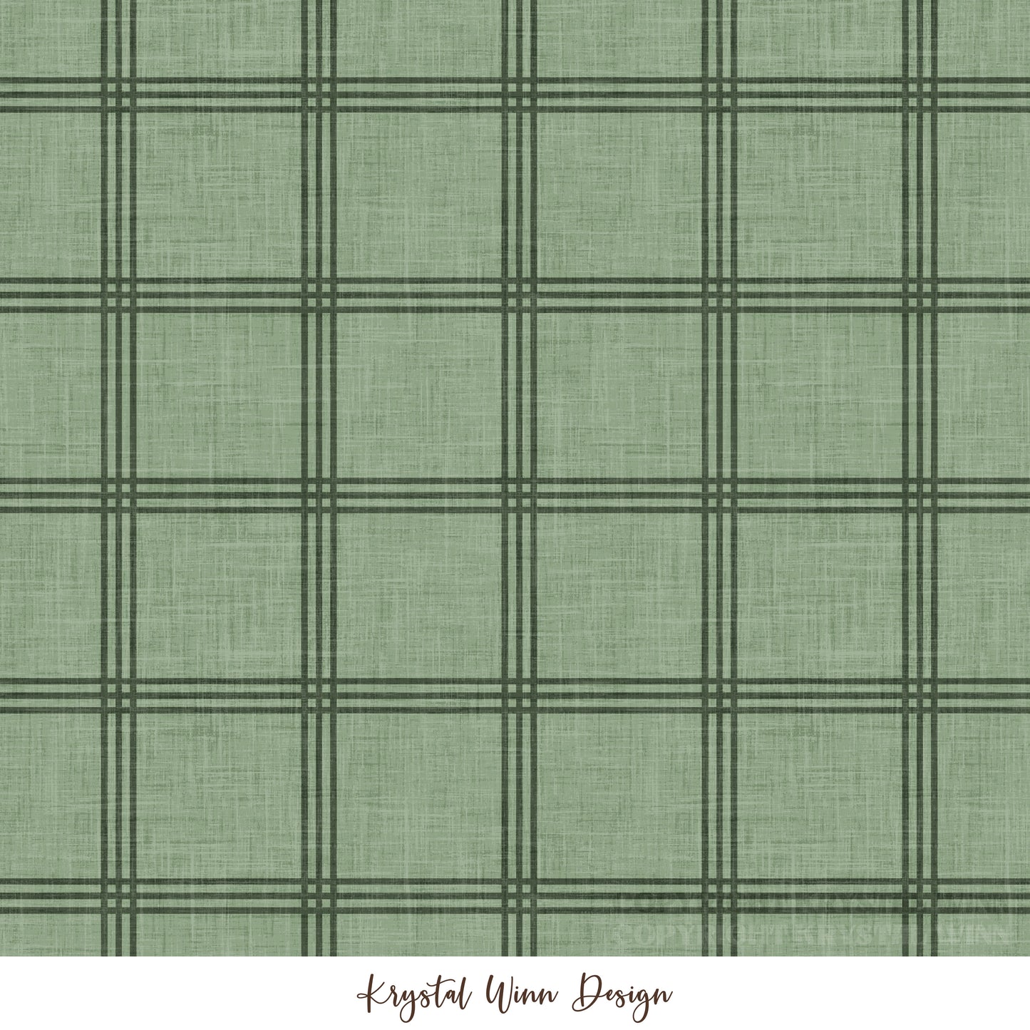 Home for Christmas Simple Plaid Green KW1033