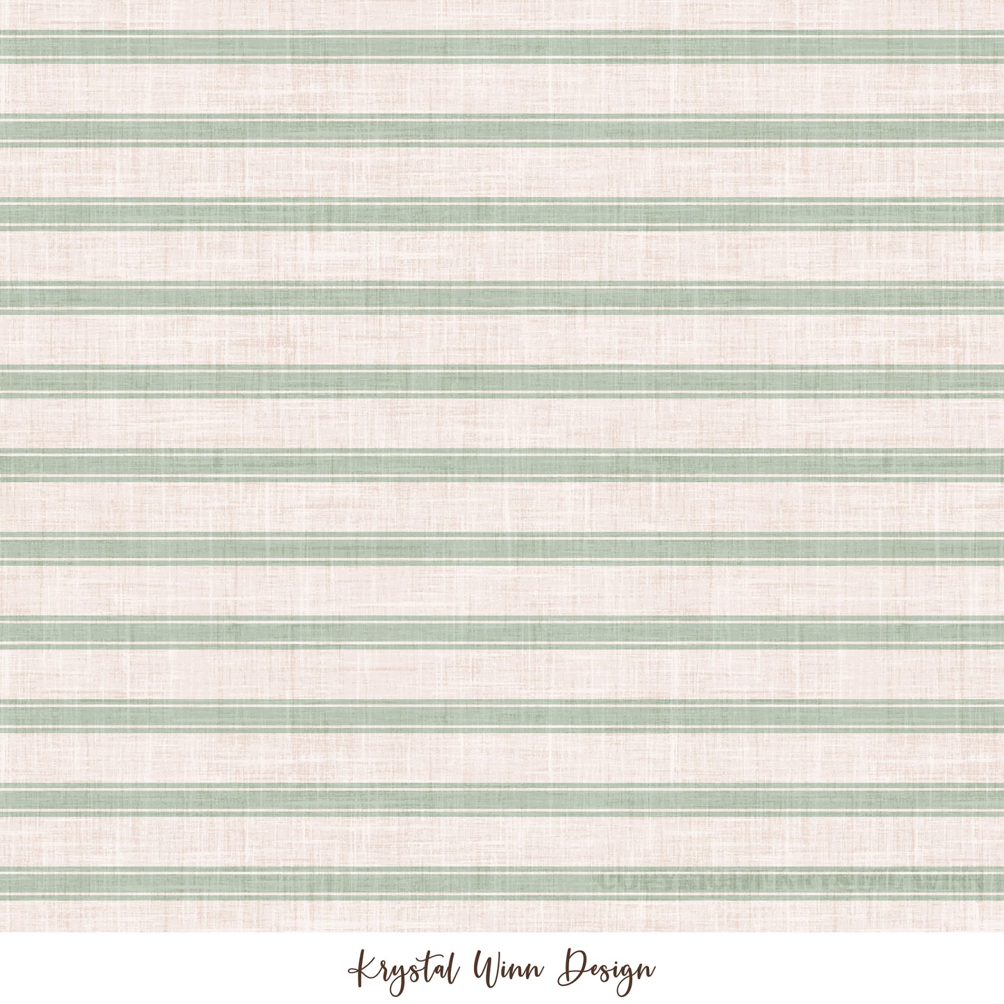 Home for Christmas Stripe Sage KW1030