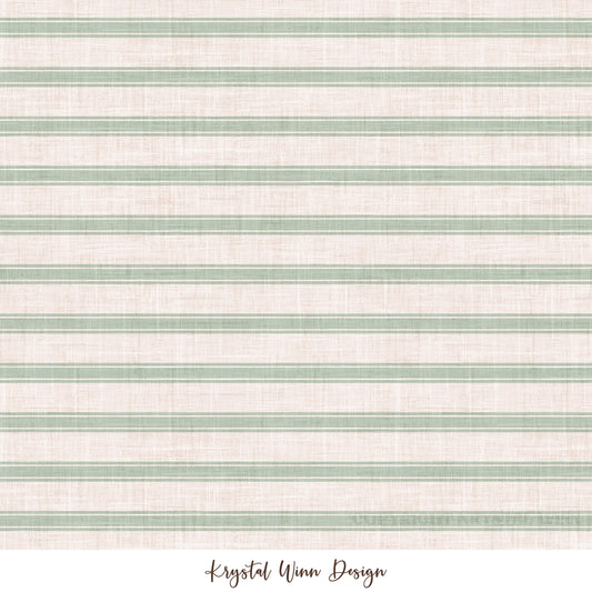 Home for Christmas Stripe Sage KW1030