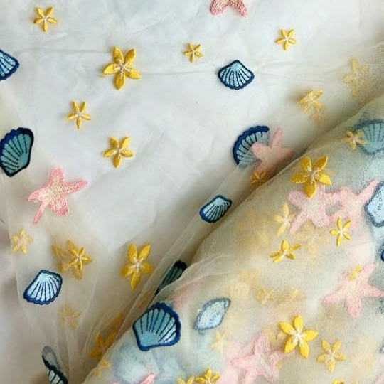 RTS Shell Embroidered Fabric