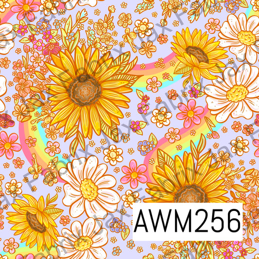 Sunflowers and Rainbows Purple AWM256