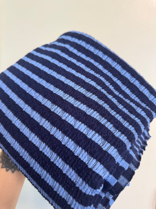 RTS Blue Two Toned Wavy Rib (sold in bundles of 2 yards)