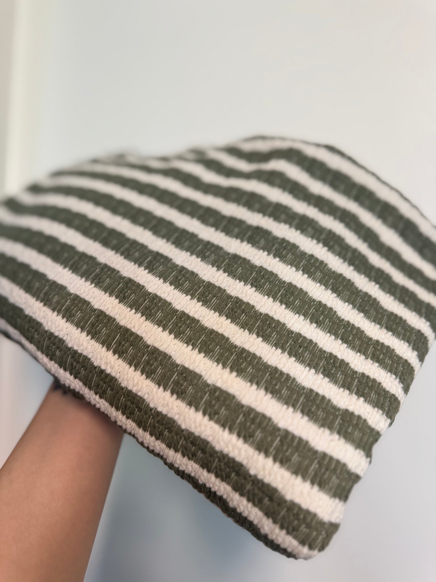 RTS Olive/Cream Two Toned Wavy Rib (sold in bundles of 2 yards)