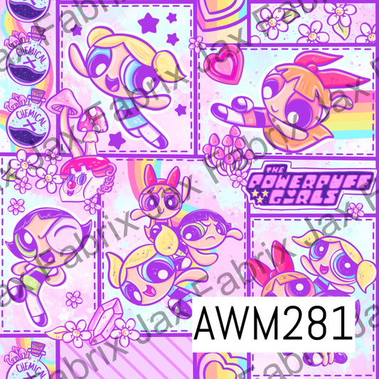 Power Girls Patchwork Purple AWM281