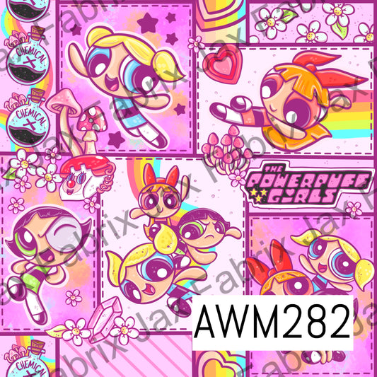 Power Girls Patchwork Bright Pink AWM282