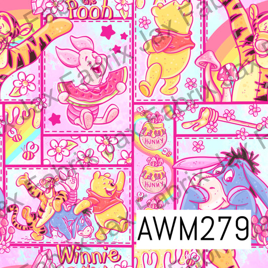 Honey Bear Patchwork Pink AWM279