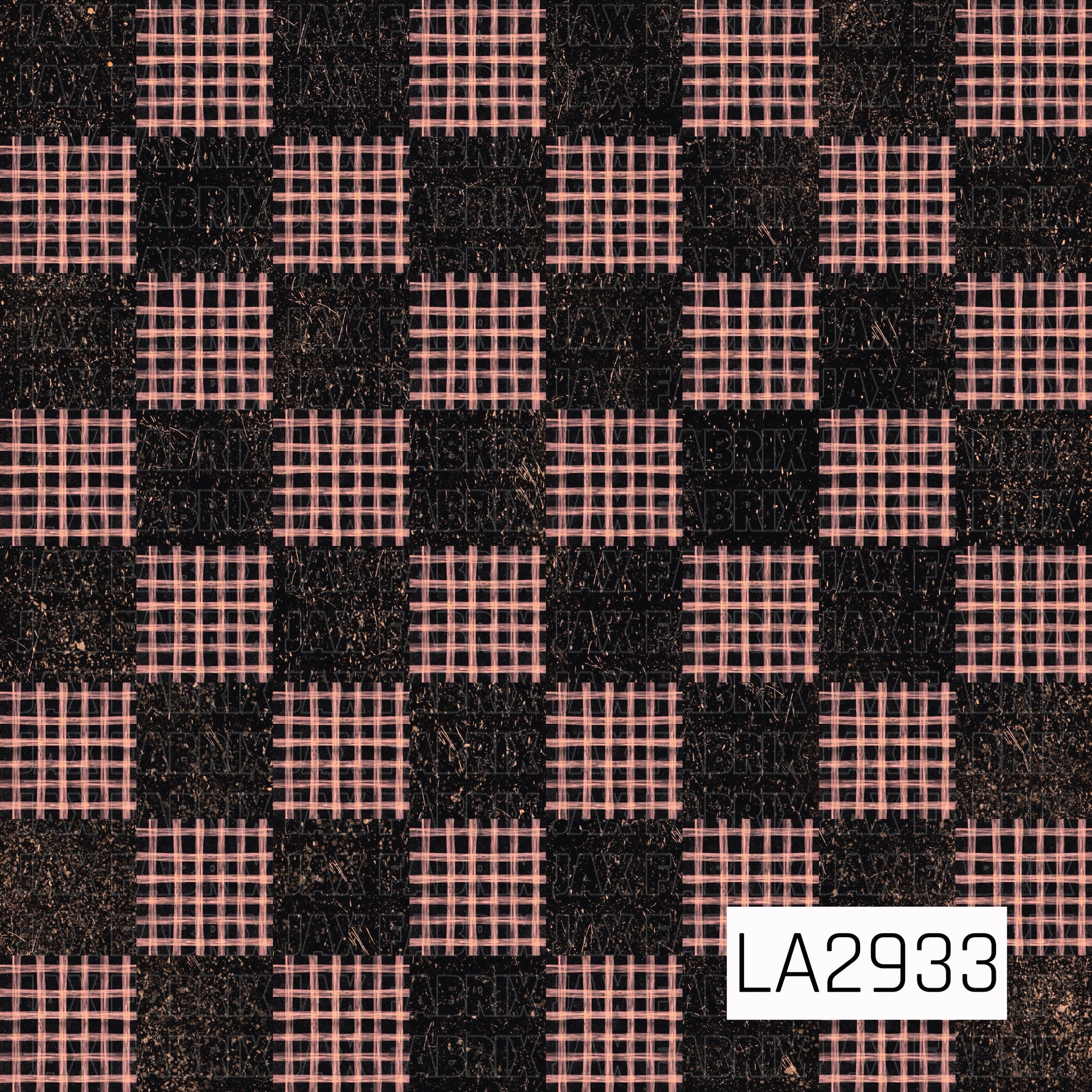 A bold checkerboard pattern featuring distressed black squares paired with soft blush orange sketched plaid. The textured, grunge-inspired finish gives this classic design a modern, rustic feel with a cozy touch.
