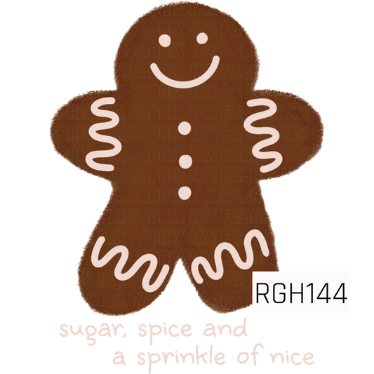 A sweet gingerbread man PNG featuring a warm brown cookie with a smiling face, three button details, and creamy white icing squiggles along the arms and legs. The soft, hand-drawn texture gives it a cozy, whimsical Christmas feel.
