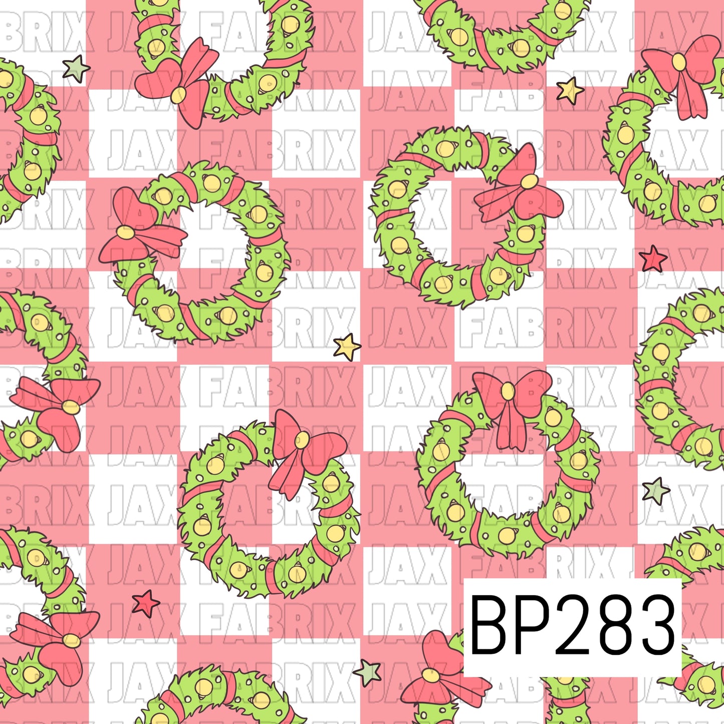 Christmas Wreath Pink Check BP283