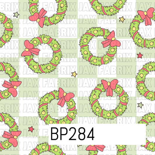 Christmas Wreath Green Check BP284