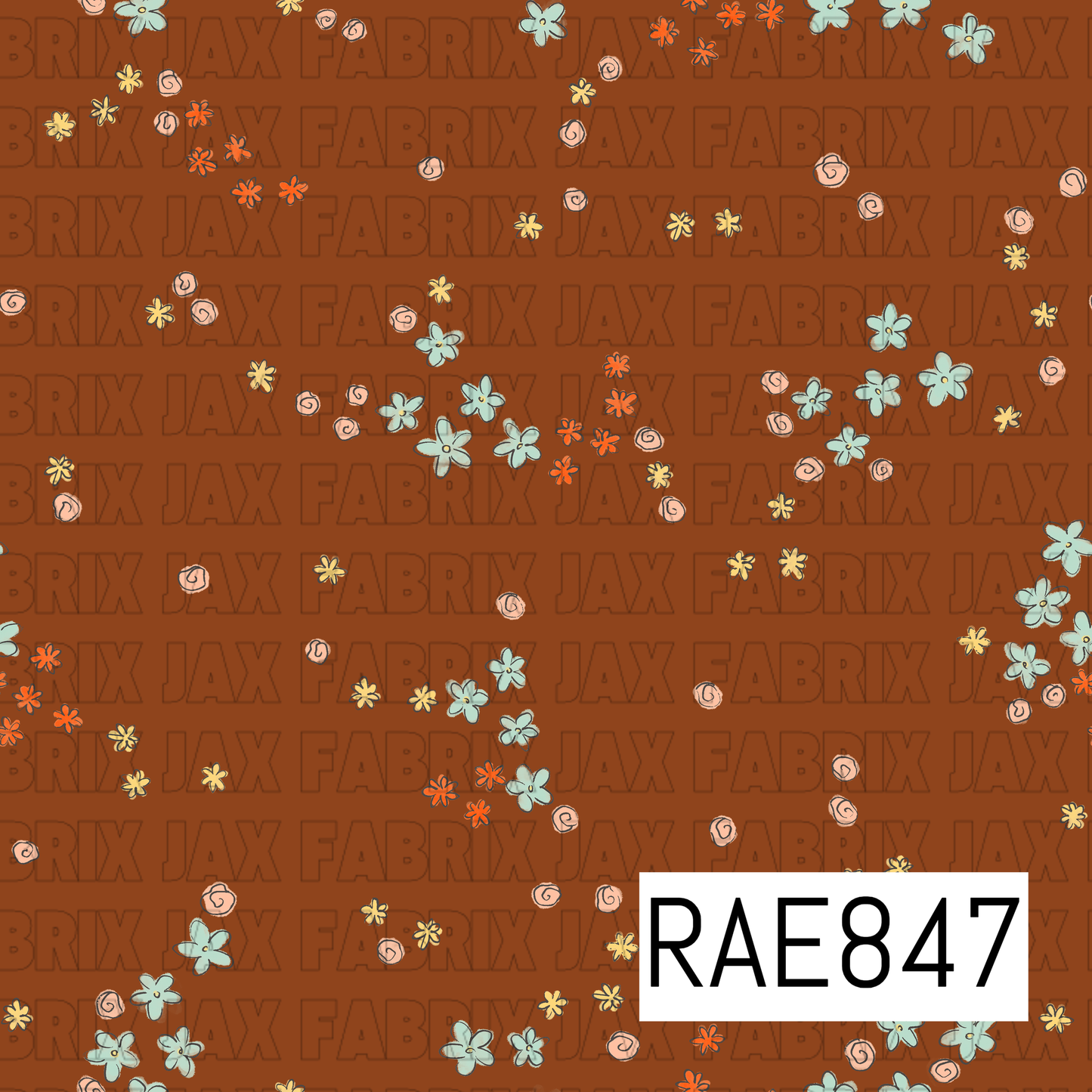 Inky Tiny Flowers Brown RAE847