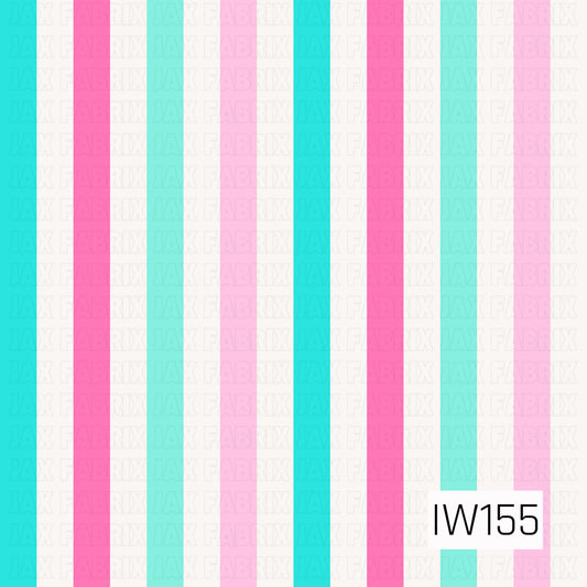 A bright and playful vertical stripe pattern featuring alternating bands of vibrant turquoise, aqua mint, hot pink, soft pastel pink, and crisp white. The bold, evenly spaced stripes create a fresh, preppy design with a fun coastal-inspired feel, perfect for summer projects and coordinating prints.