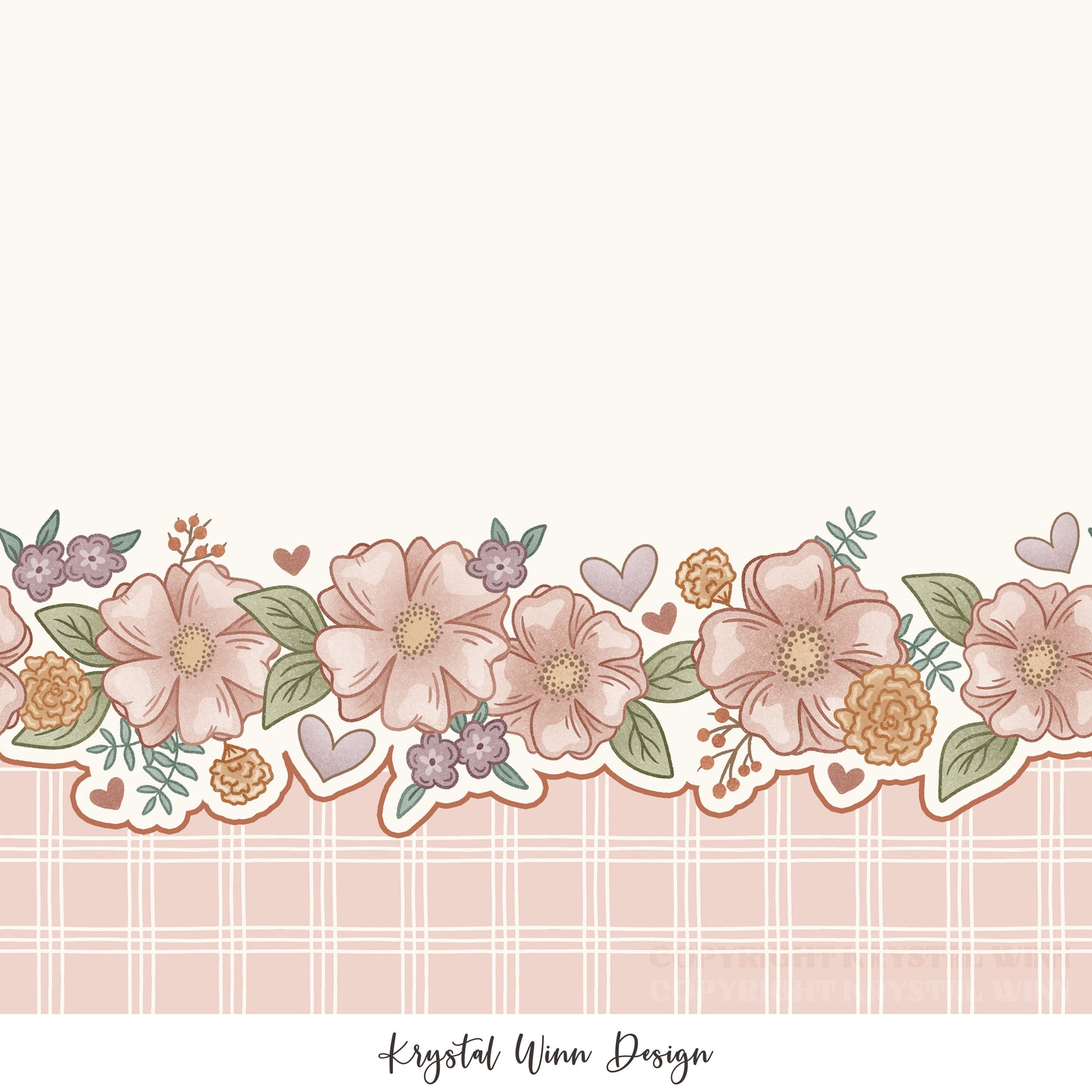 Kitty Love Border Floral KW1074