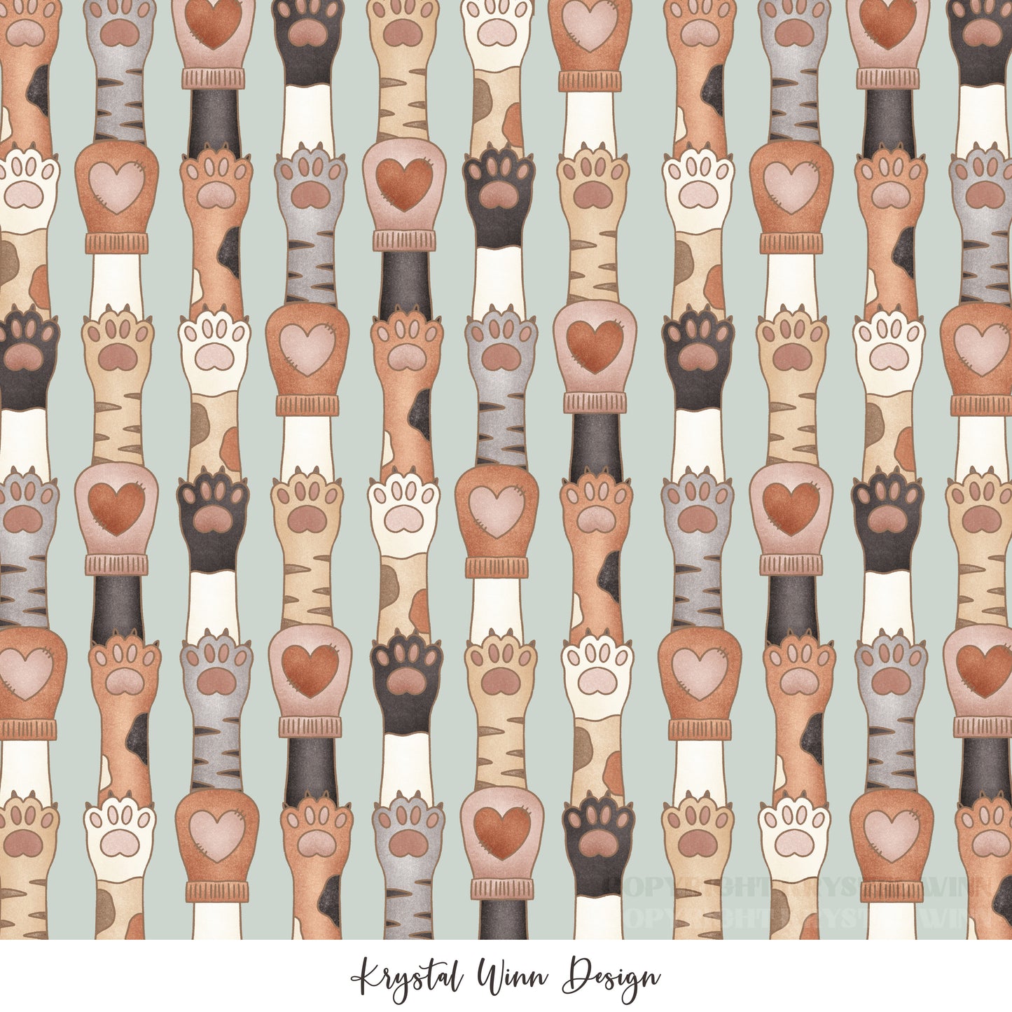 Kitty Love Mittens Mint KW1086