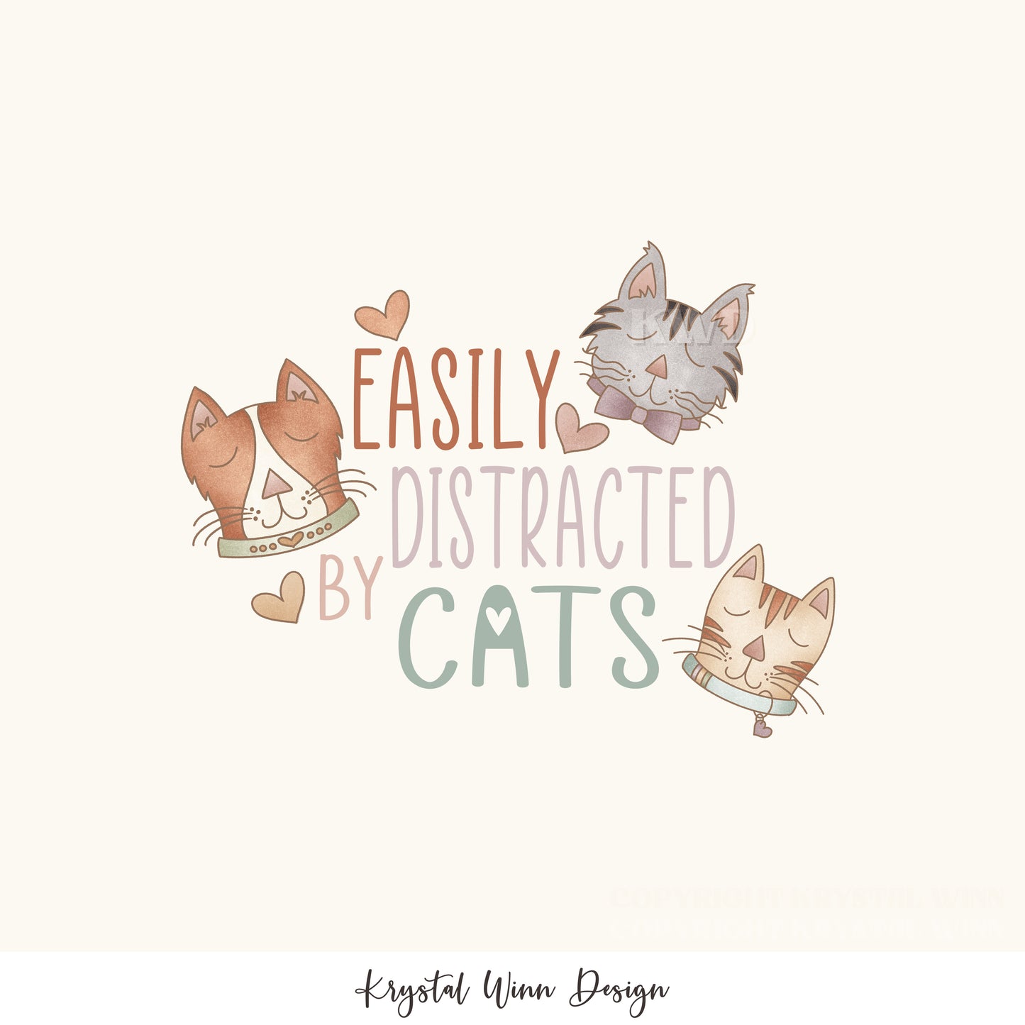 Kitty Love Panel Easily Distracted KW1082