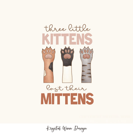 Kitty Love Panel Three Little Kittens  KW1079