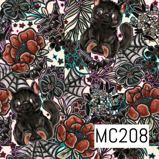 Creature Of The Night Floral Check Cats MC208