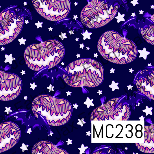 Comic Book Nightmare Pumpkin and Purple Bats MC238