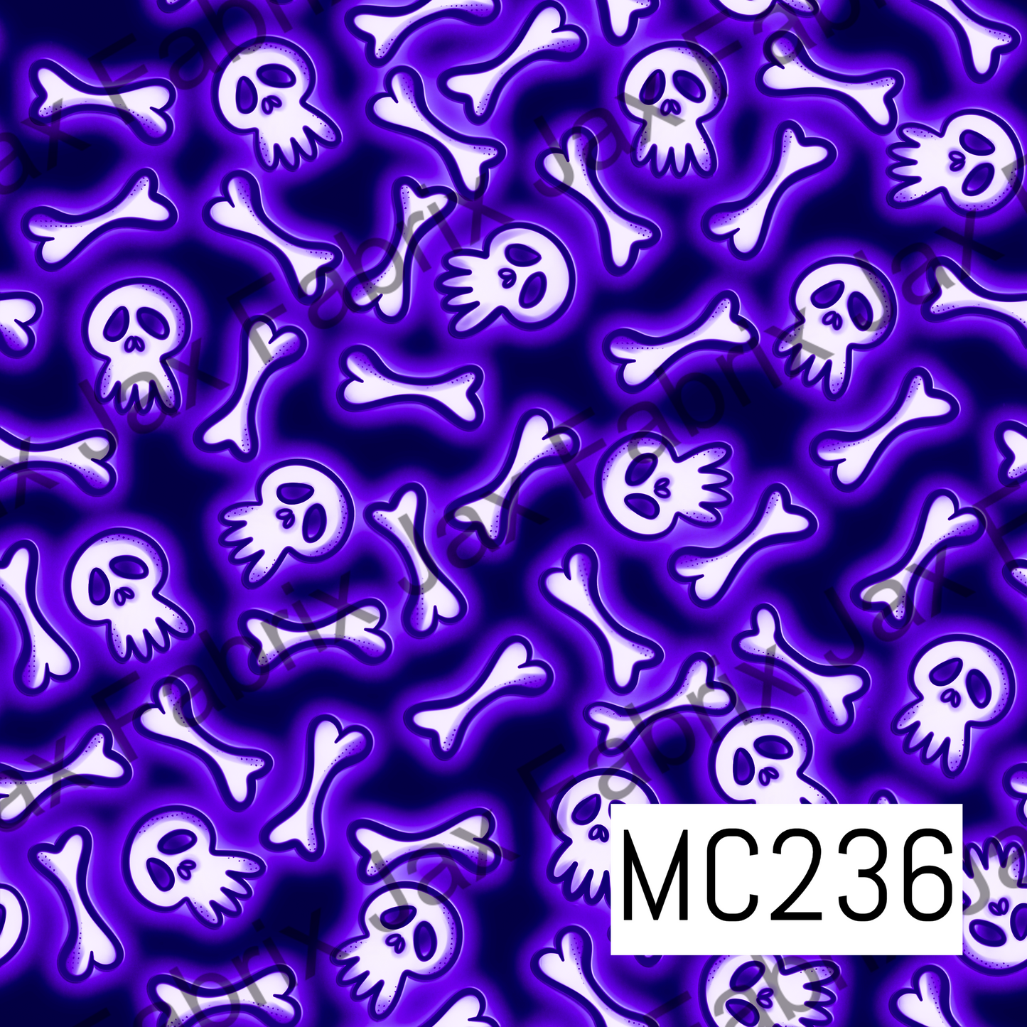 Comic Book Nightmare Skulls and Bones Purple MC236