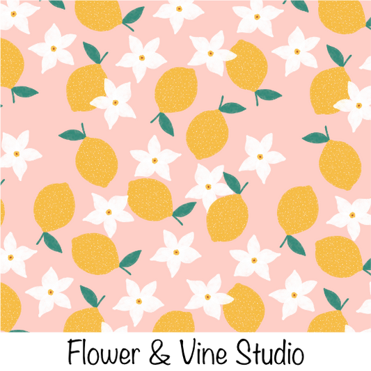 Lemon Floral on Peach