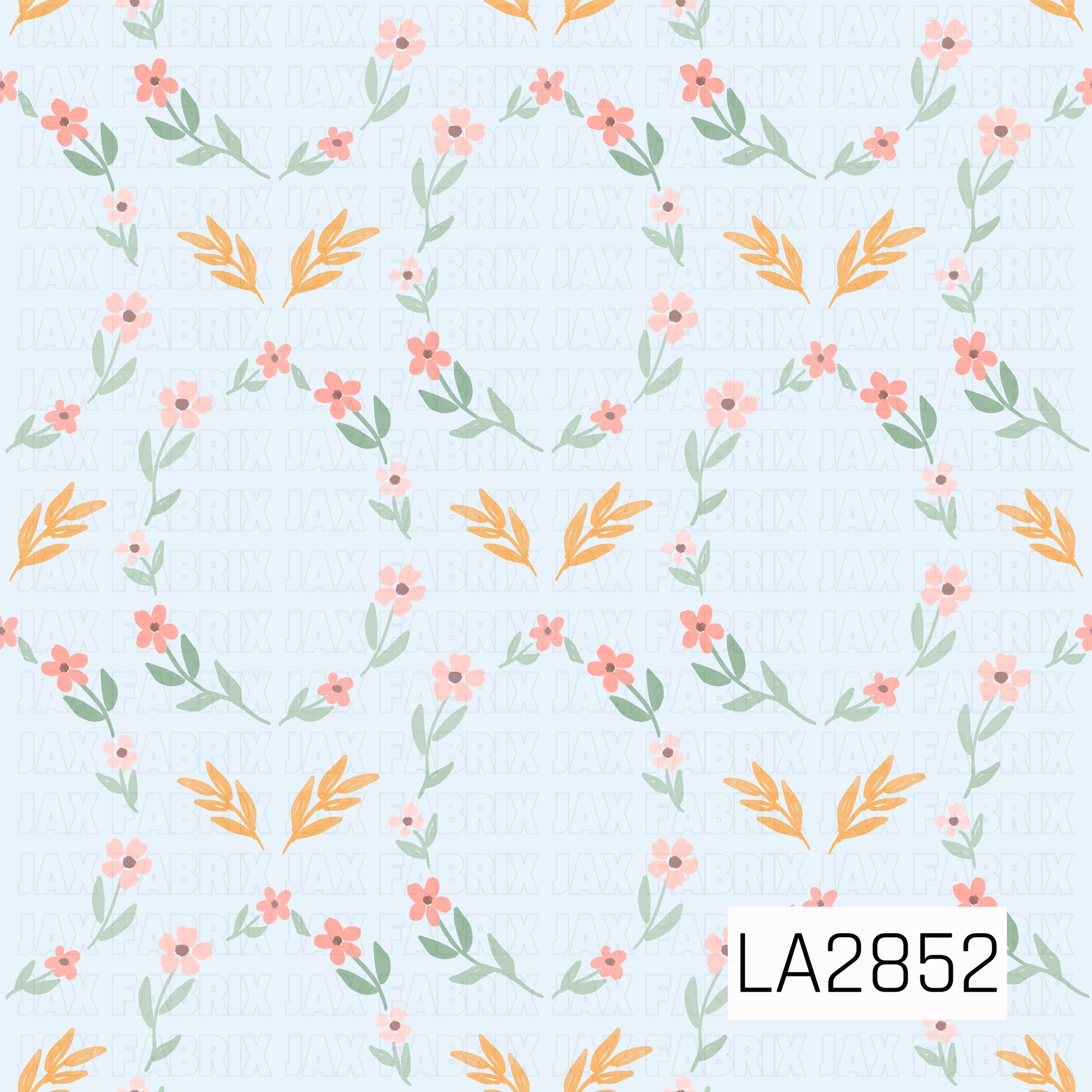 Floral pattern with pink flowers shaped as a frame and yellow leaves on a blue background