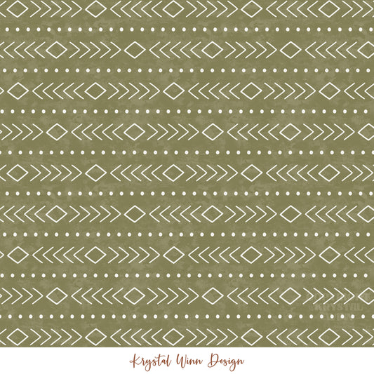 Merry Christmas Y'all Boho Green KW555