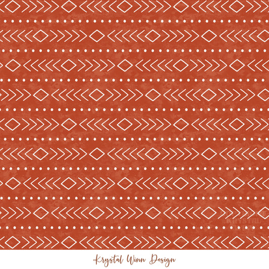 Merry Christmas Y'all Boho Dark Red KW556