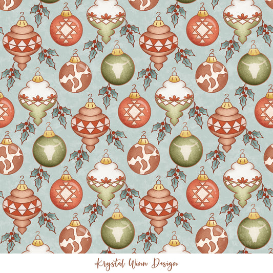 Merry Christmas Y'all  Ornaments Blue KW575