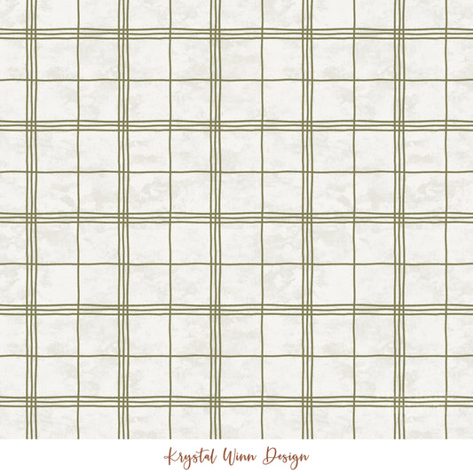 Merry Christmas Y'all Plaid Green KW580